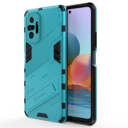 Xiaomi Redmi Note 10 Pro Shockproof Phone Case - Punk Armor 2-in-1 PC + TPU with Invisible Holder