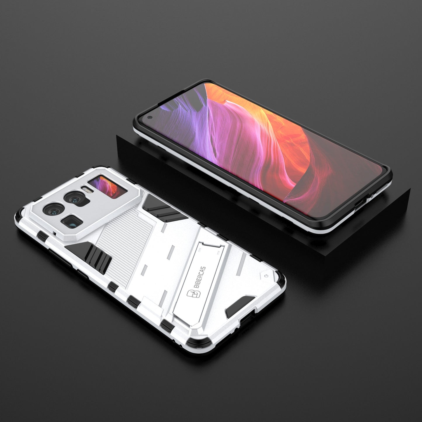 Xiaomi Mi 11 Ultra Shockproof Phone Case - Punk Armor 2-in-1 PC + TPU with Invisible Holder