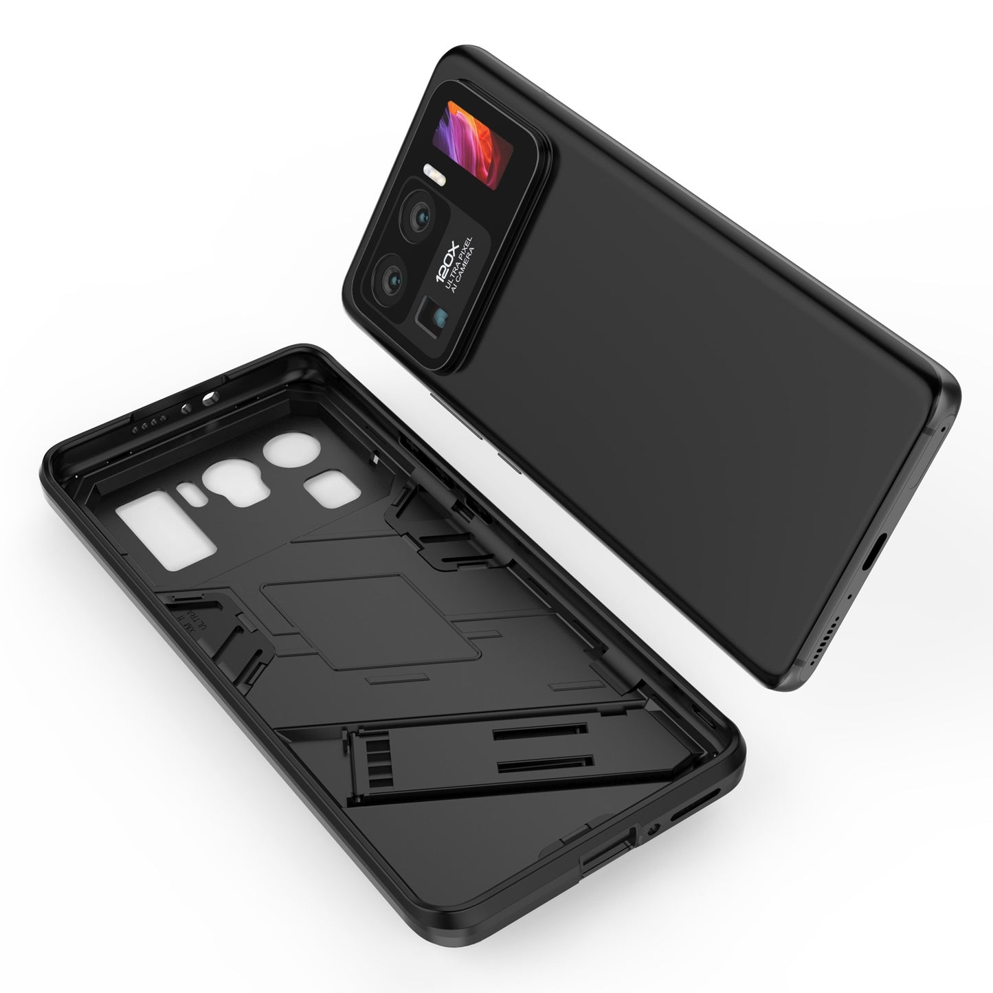 Xiaomi Mi 11 Ultra Shockproof Phone Case - Punk Armor 2-in-1 PC + TPU with Invisible Holder