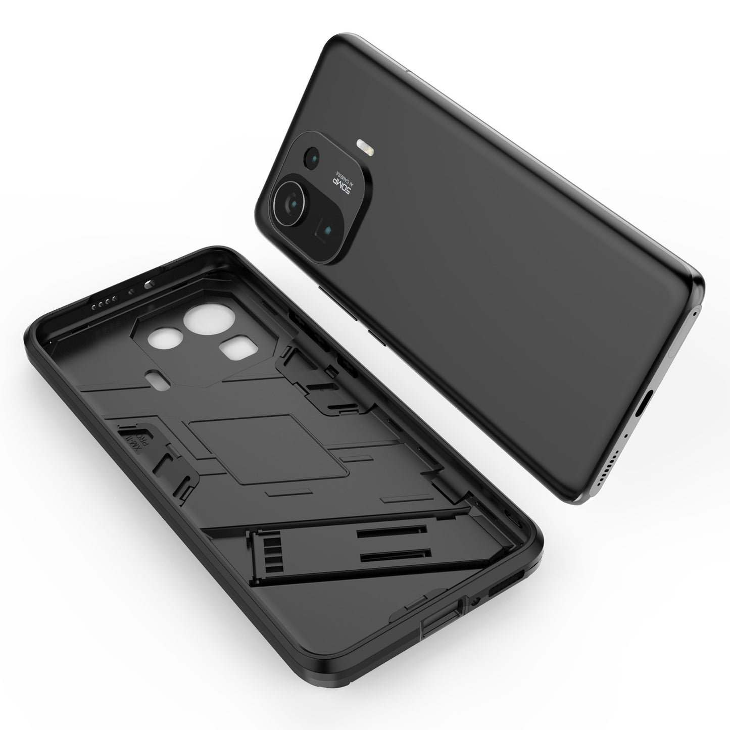 Xiaomi Mi 11 Pro Shockproof Phone Case - Punk Armor 2-in-1 PC + TPU with Invisible Holder