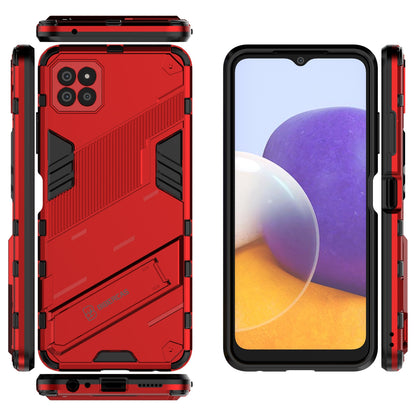 Samsung Galaxy A22 5G Shockproof Phone Case - Punk Armor 2-in-1 PC + TPU with Invisible Holder