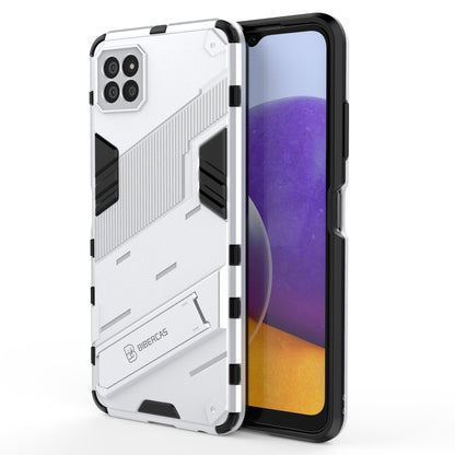 Samsung Galaxy A22 5G Shockproof Phone Case - Punk Armor 2-in-1 PC + TPU with Invisible Holder