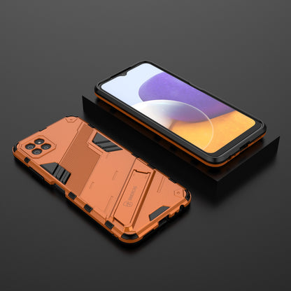 Samsung Galaxy A22 5G Shockproof Phone Case - Punk Armor 2-in-1 PC + TPU with Invisible Holder