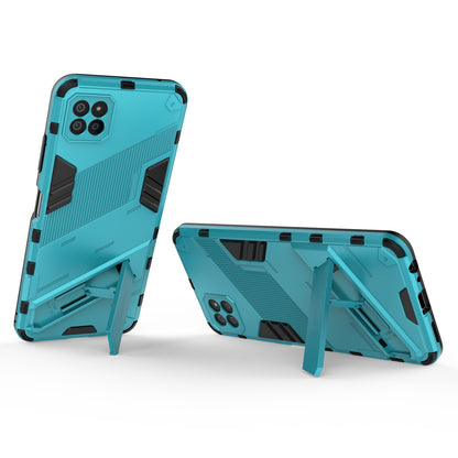 Samsung Galaxy A22 5G Shockproof Phone Case - Punk Armor 2-in-1 PC + TPU with Invisible Holder