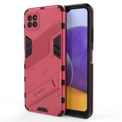 Samsung Galaxy A22 5G Shockproof Phone Case - Punk Armor 2-in-1 PC + TPU with Invisible Holder