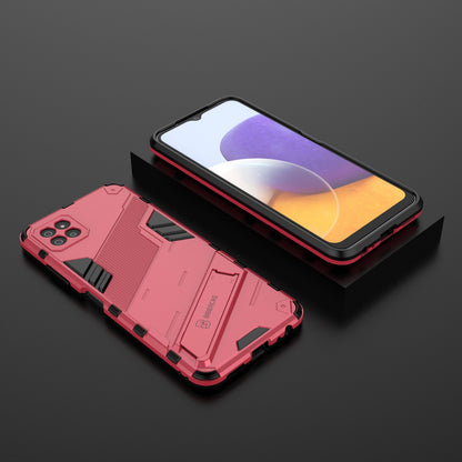 Samsung Galaxy A22 5G Shockproof Phone Case - Punk Armor 2-in-1 PC + TPU with Invisible Holder