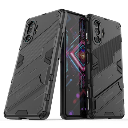 Xiaomi Redmi K40 Gaming Shockproof Phone Case - Punk Armor 2-in-1 PC + TPU with Invisible Holder