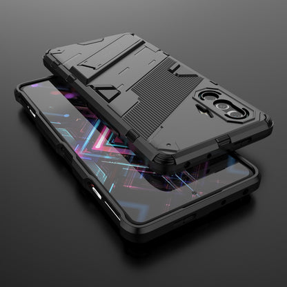 Xiaomi Redmi K40 Gaming Shockproof Phone Case - Punk Armor 2-in-1 PC + TPU with Invisible Holder