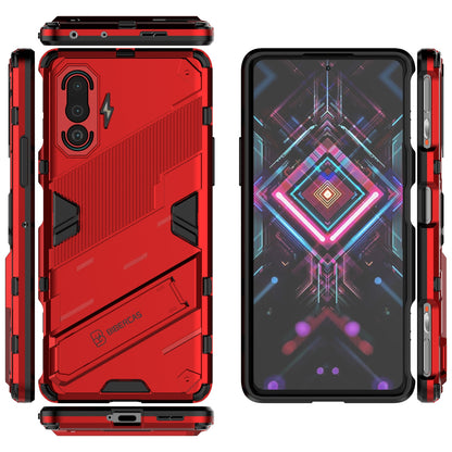 Xiaomi Redmi K40 Gaming Shockproof Phone Case - Punk Armor 2-in-1 PC + TPU with Invisible Holder