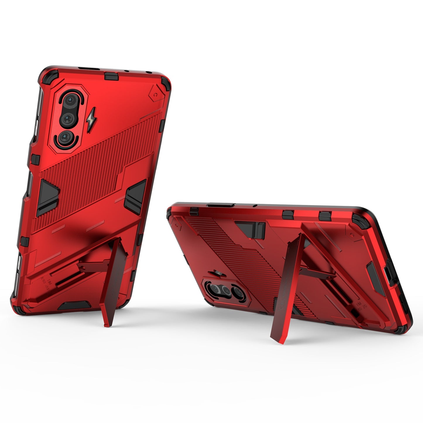 Xiaomi Redmi K40 Gaming Shockproof Phone Case - Punk Armor 2-in-1 PC + TPU with Invisible Holder