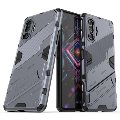 Xiaomi Redmi K40 Gaming Shockproof Phone Case - Punk Armor 2-in-1 PC + TPU with Invisible Holder