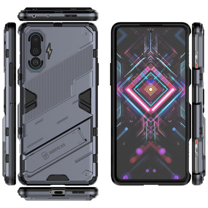 Xiaomi Redmi K40 Gaming Shockproof Phone Case - Punk Armor 2-in-1 PC + TPU with Invisible Holder