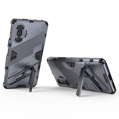 Xiaomi Redmi K40 Gaming Shockproof Phone Case - Punk Armor 2-in-1 PC + TPU with Invisible Holder