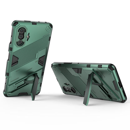 Xiaomi Redmi K40 Gaming Shockproof Phone Case - Punk Armor 2-in-1 PC + TPU with Invisible Holder