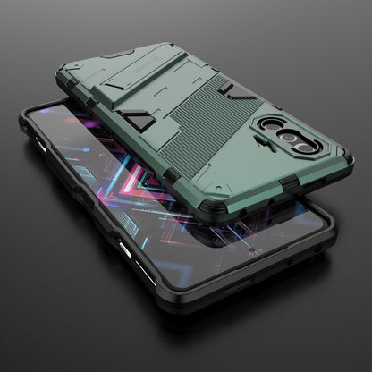 Xiaomi Redmi K40 Gaming Shockproof Phone Case - Punk Armor 2-in-1 PC + TPU with Invisible Holder