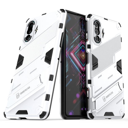 Xiaomi Redmi K40 Gaming Shockproof Phone Case - Punk Armor 2-in-1 PC + TPU with Invisible Holder