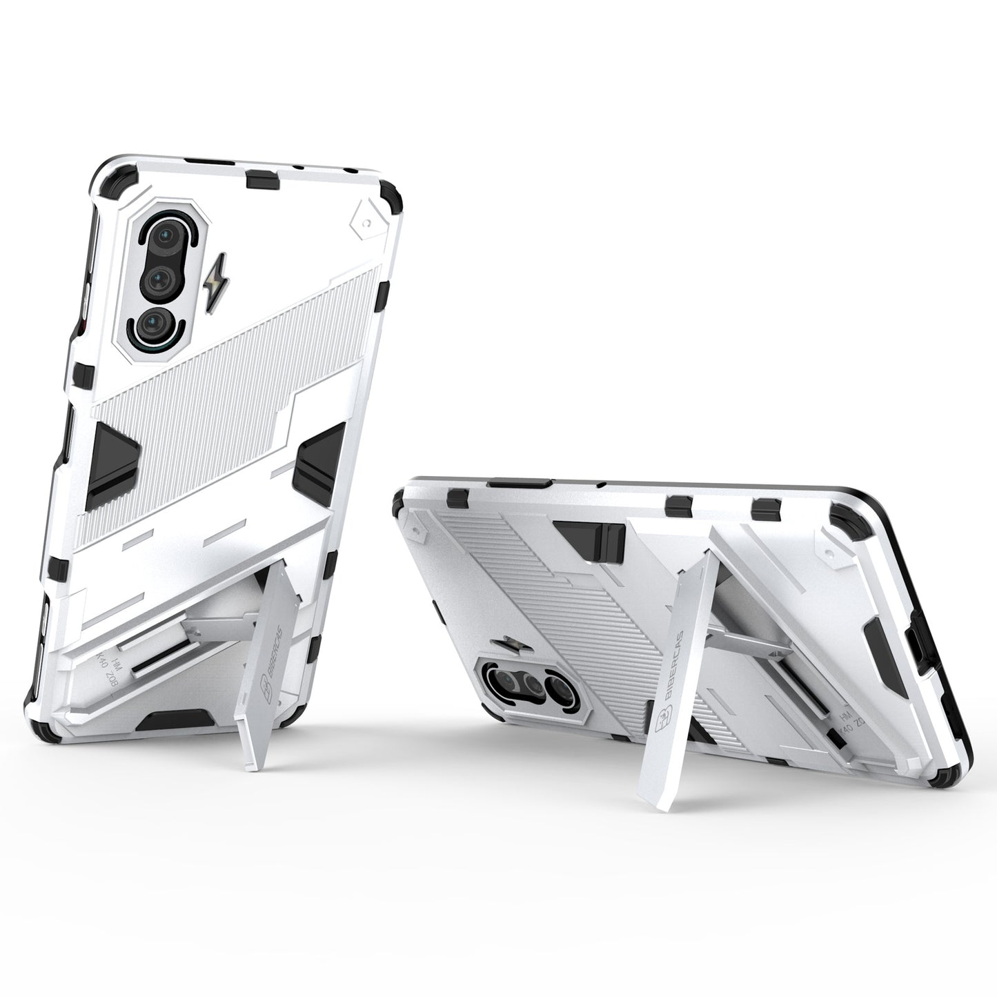 Xiaomi Redmi K40 Gaming Shockproof Phone Case - Punk Armor 2-in-1 PC + TPU with Invisible Holder