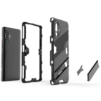 Xiaomi Redmi K40 Gaming Shockproof Phone Case - Punk Armor 2-in-1 PC + TPU with Invisible Holder