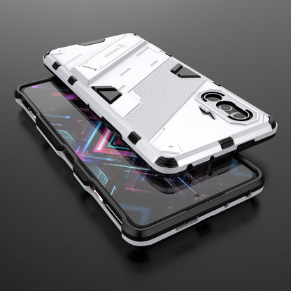 Xiaomi Redmi K40 Gaming Shockproof Phone Case - Punk Armor 2-in-1 PC + TPU with Invisible Holder