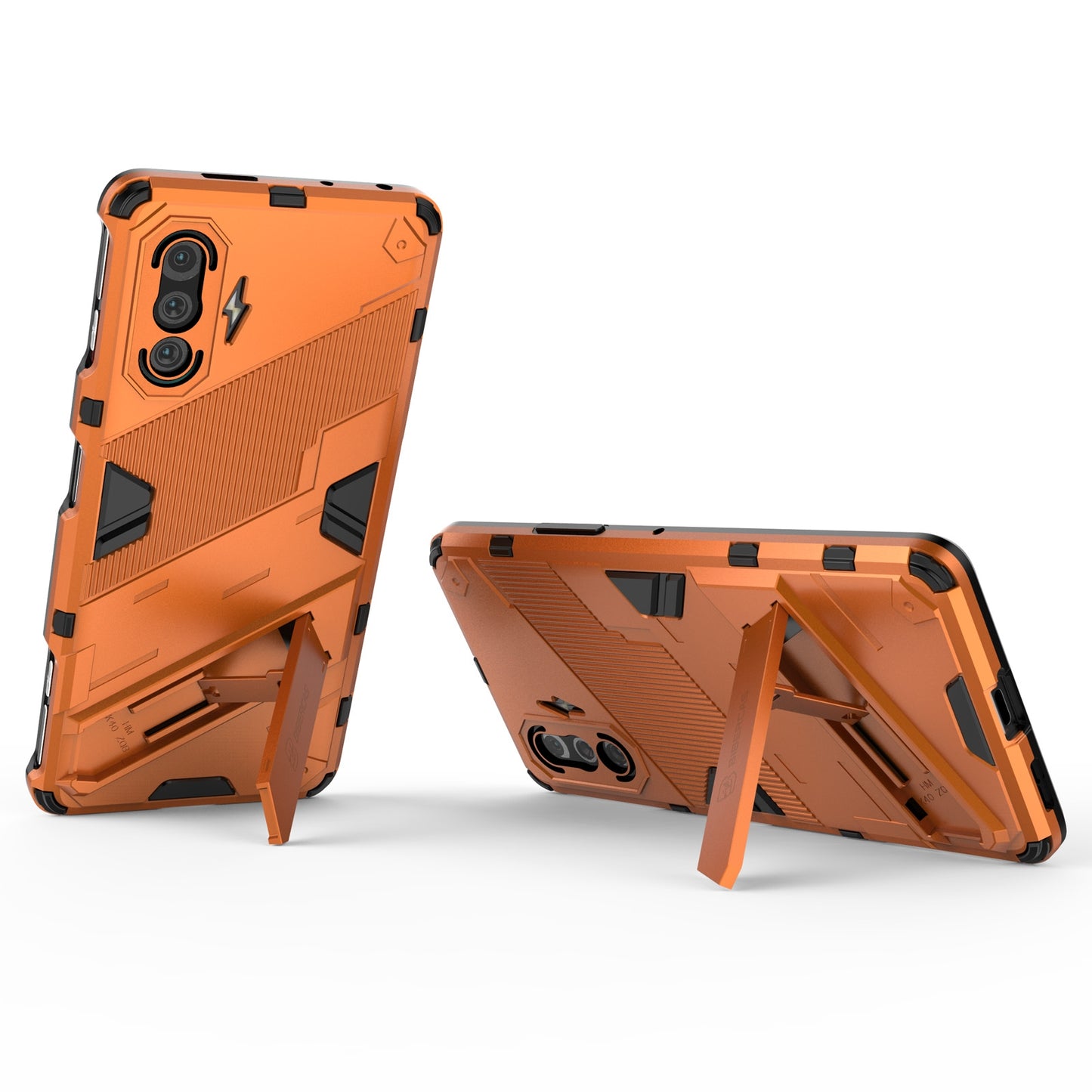 Xiaomi Redmi K40 Gaming Shockproof Phone Case - Punk Armor 2-in-1 PC + TPU with Invisible Holder