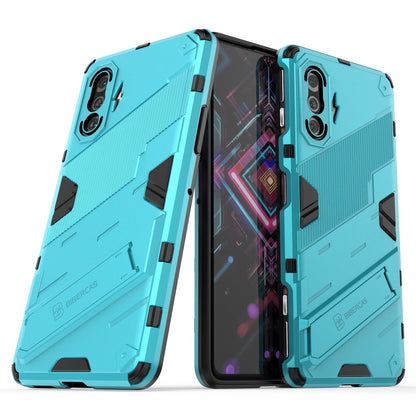 Xiaomi Redmi K40 Gaming Shockproof Phone Case - Punk Armor 2-in-1 PC + TPU with Invisible Holder