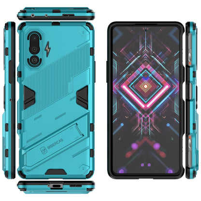 Xiaomi Redmi K40 Gaming Shockproof Phone Case - Punk Armor 2-in-1 PC + TPU with Invisible Holder