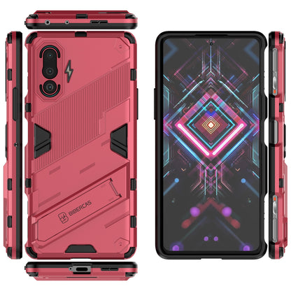 Xiaomi Redmi K40 Gaming Shockproof Phone Case - Punk Armor 2-in-1 PC + TPU with Invisible Holder