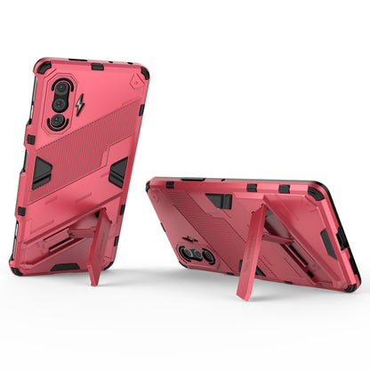 Xiaomi Redmi K40 Gaming Shockproof Phone Case - Punk Armor 2-in-1 PC + TPU with Invisible Holder