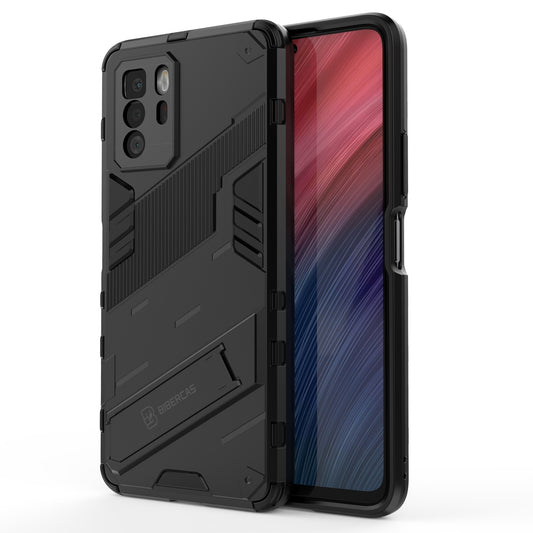 Xiaomi Redmi Note 10 Pro 5G Shockproof Phone Case - Punk Armor 2-in-1 PC + TPU with Invisible Holder