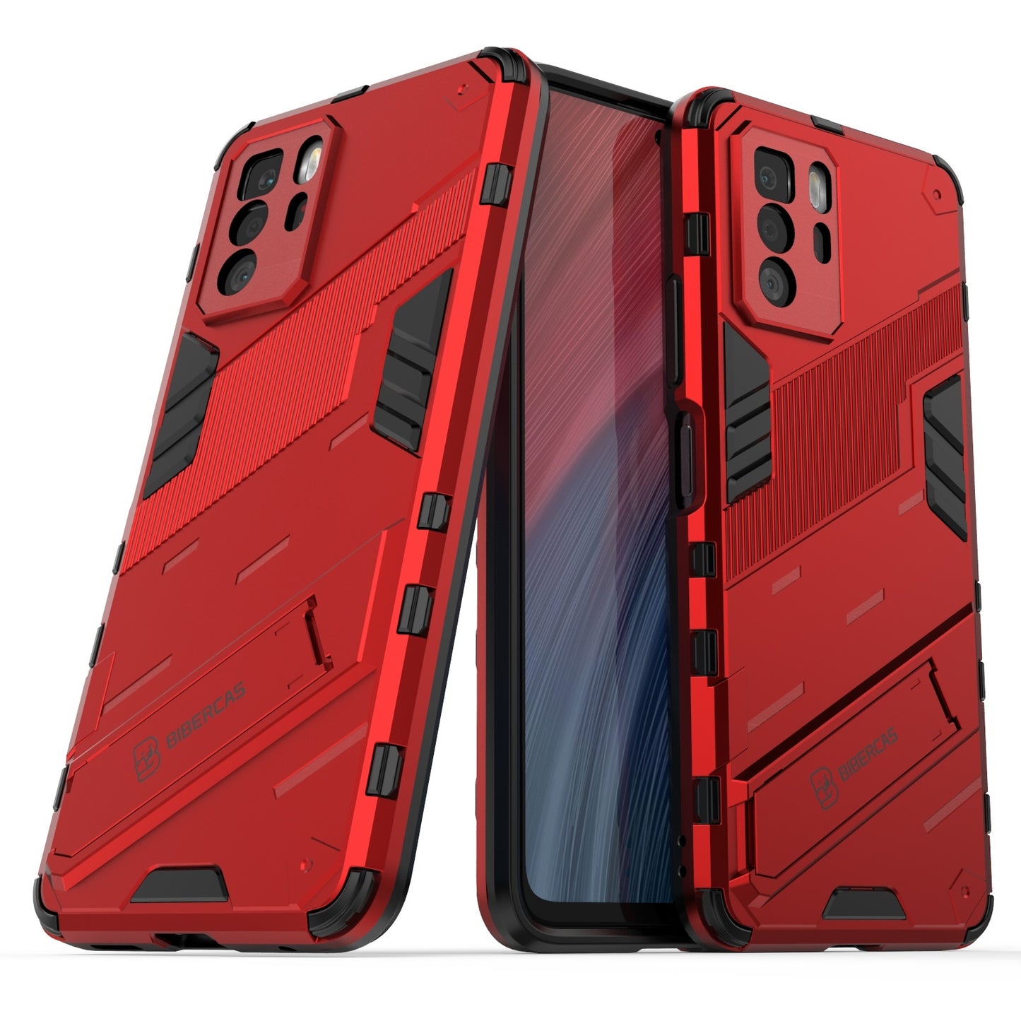 Xiaomi Redmi Note 10 Pro 5G Shockproof Phone Case - Punk Armor 2-in-1 PC + TPU with Invisible Holder