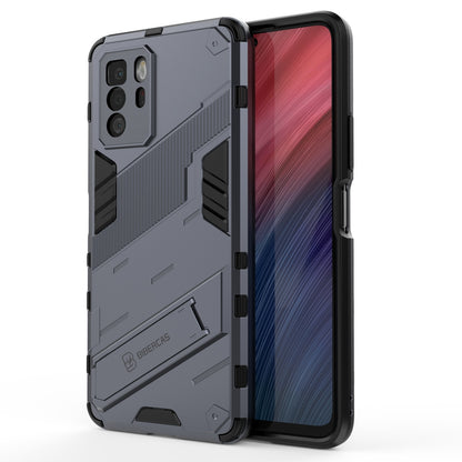 Xiaomi Redmi Note 10 Pro 5G Shockproof Phone Case - Punk Armor 2-in-1 PC + TPU with Invisible Holder