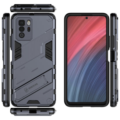 Xiaomi Redmi Note 10 Pro 5G Shockproof Phone Case - Punk Armor 2-in-1 PC + TPU with Invisible Holder