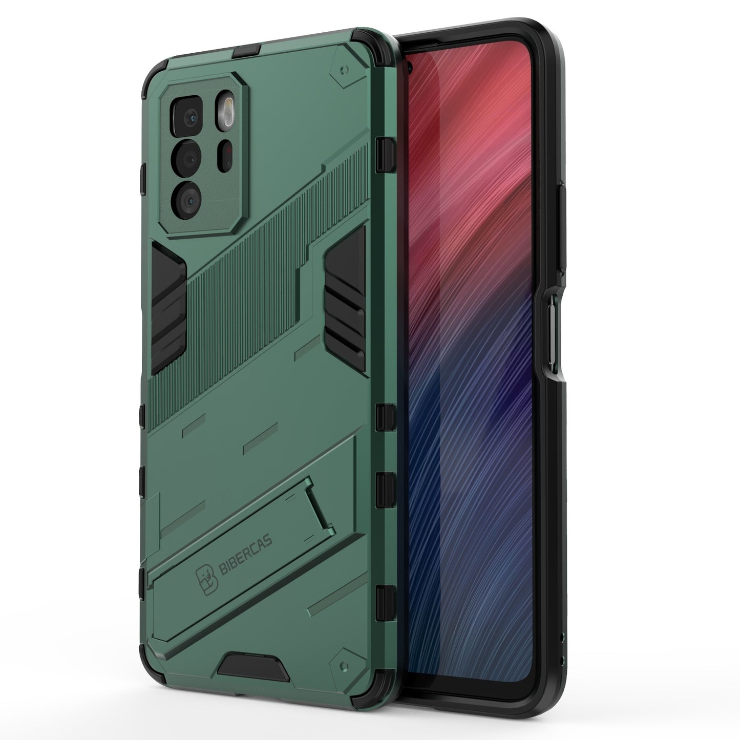 Xiaomi Redmi Note 10 Pro 5G Shockproof Phone Case - Punk Armor 2-in-1 PC + TPU with Invisible Holder