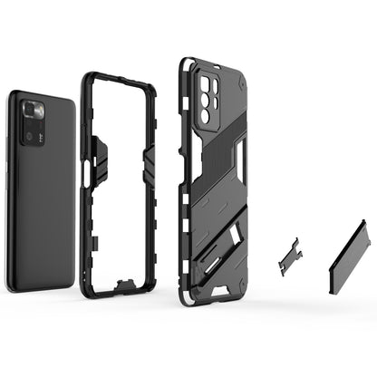 Xiaomi Redmi Note 10 Pro 5G Shockproof Phone Case - Punk Armor 2-in-1 PC + TPU with Invisible Holder