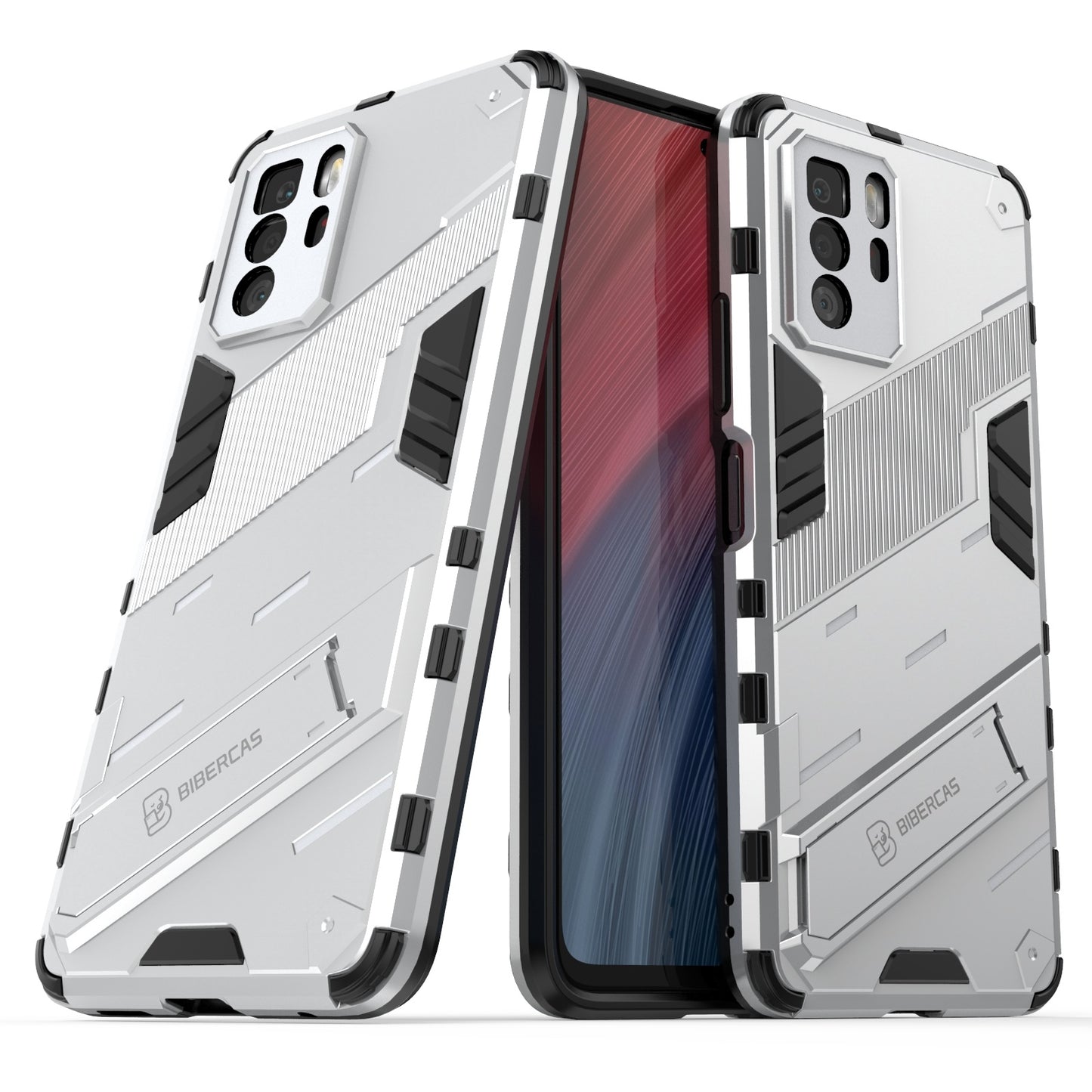 Xiaomi Redmi Note 10 Pro 5G Shockproof Phone Case - Punk Armor 2-in-1 PC + TPU with Invisible Holder