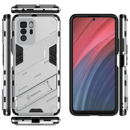 Xiaomi Redmi Note 10 Pro 5G Shockproof Phone Case - Punk Armor 2-in-1 PC + TPU with Invisible Holder