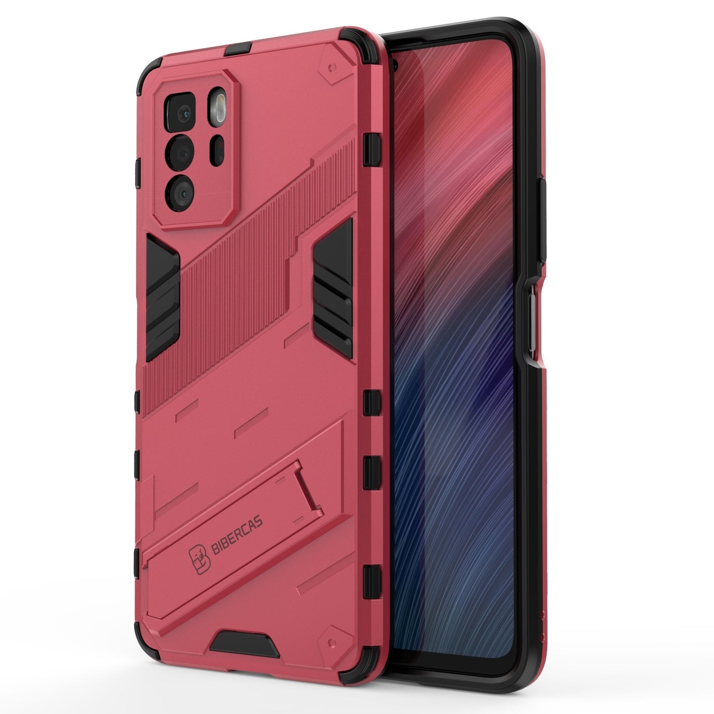 Xiaomi Redmi Note 10 Pro 5G Shockproof Phone Case - Punk Armor 2-in-1 PC + TPU with Invisible Holder