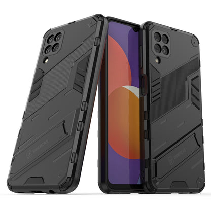 Samsung Galaxy M12 Shockproof Phone Case - Punk Armor 2-in-1 PC + TPU with Invisible Holder