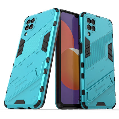 Samsung Galaxy M12 Shockproof Phone Case - Punk Armor 2-in-1 PC + TPU with Invisible Holder