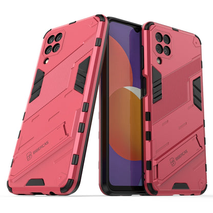 Samsung Galaxy M12 Shockproof Phone Case - Punk Armor 2-in-1 PC + TPU with Invisible Holder