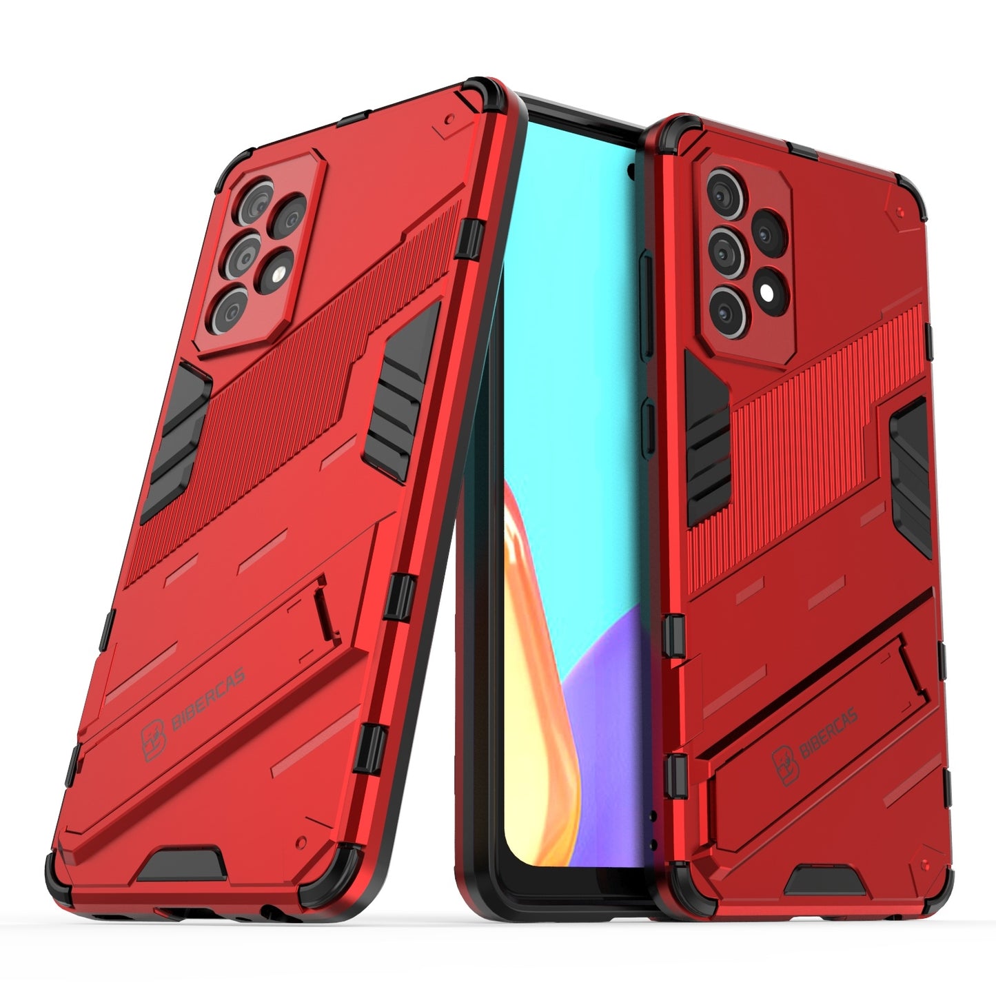 Samsung Galaxy A52 5G Shockproof Phone Case - Punk Armor 2-in-1 PC + TPU with Invisible Holder