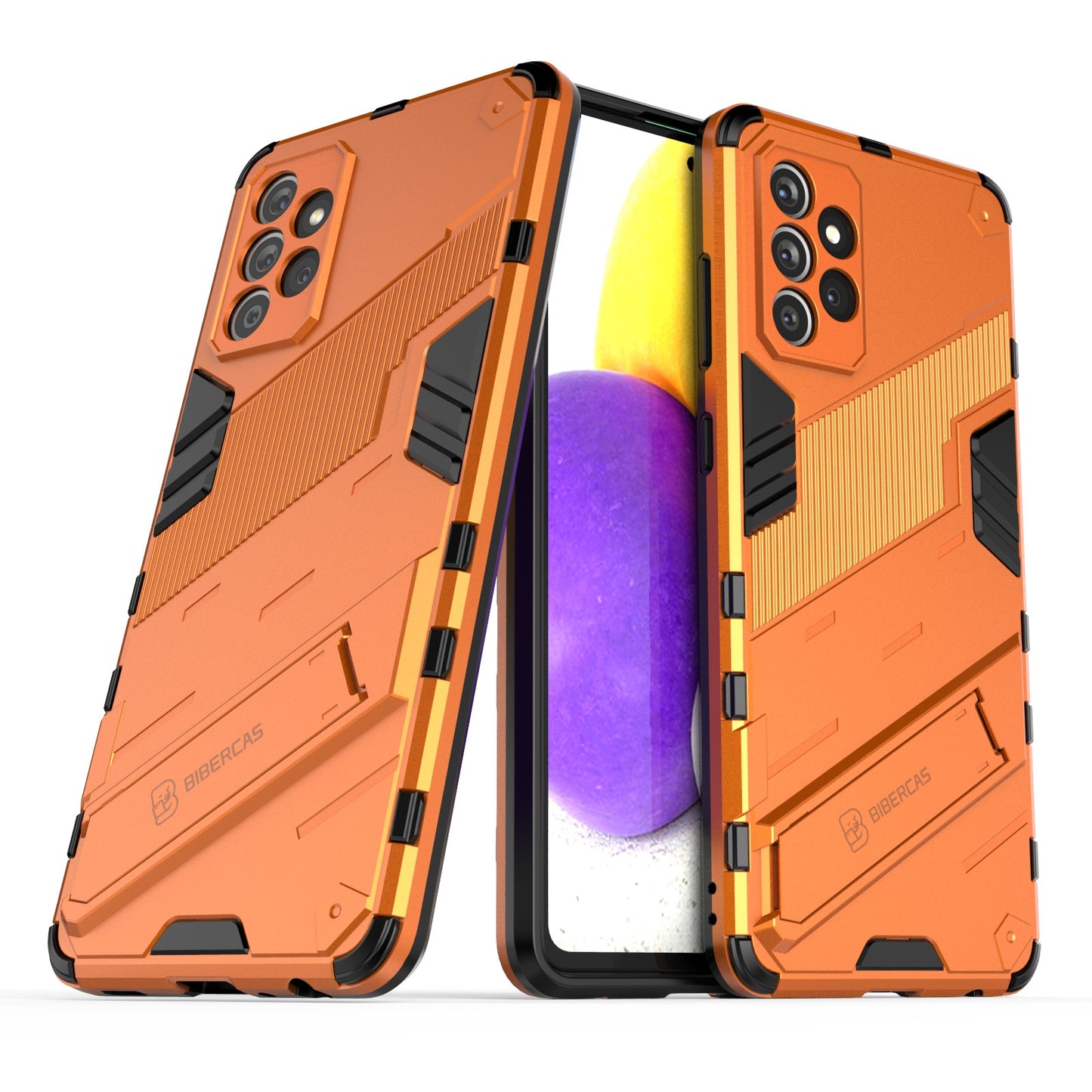 Samsung Galaxy A72 5G/4G Shockproof Phone Case - Punk Armor 2-in-1 PC + TPU with Invisible Holder