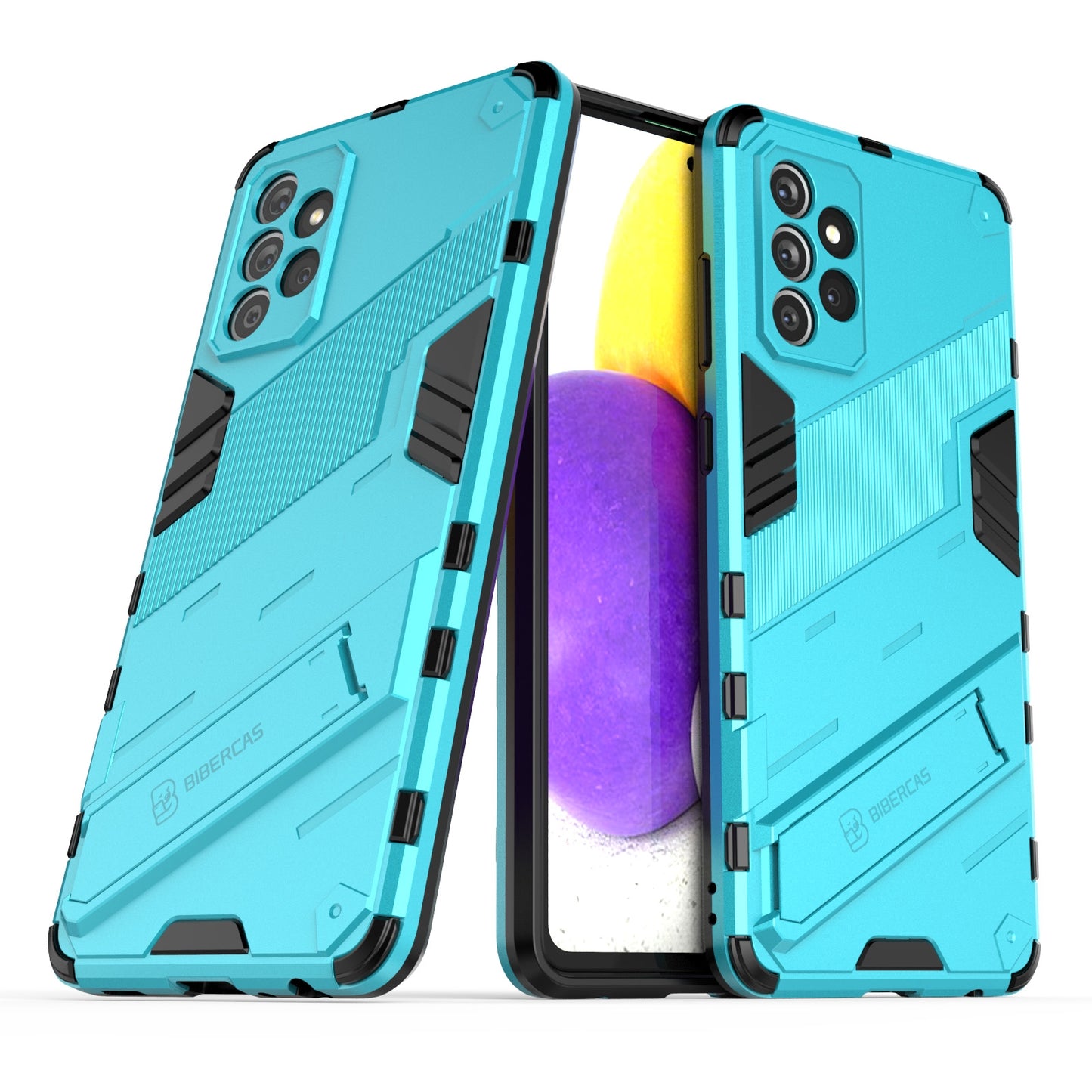 Samsung Galaxy A72 5G/4G Shockproof Phone Case - Punk Armor 2-in-1 PC + TPU with Invisible Holder