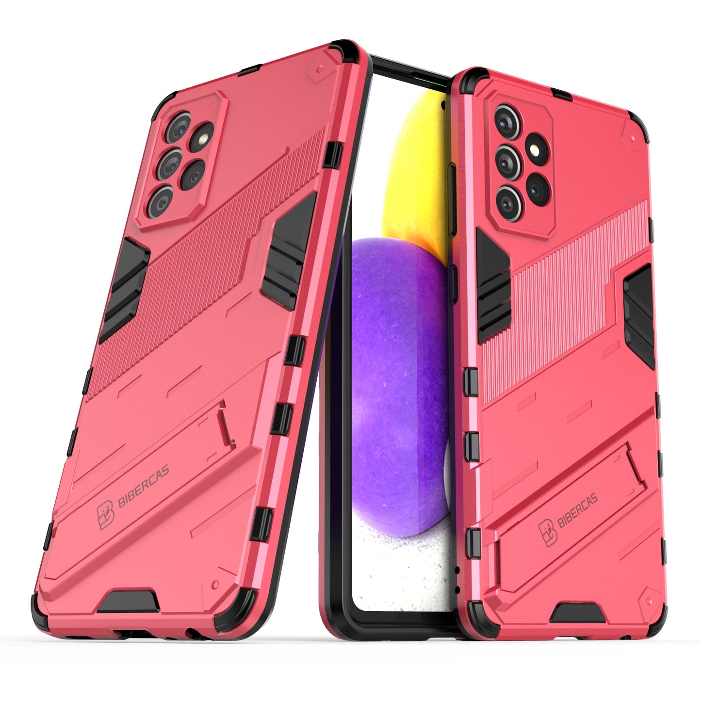 Samsung Galaxy A72 5G/4G Shockproof Phone Case - Punk Armor 2-in-1 PC + TPU with Invisible Holder