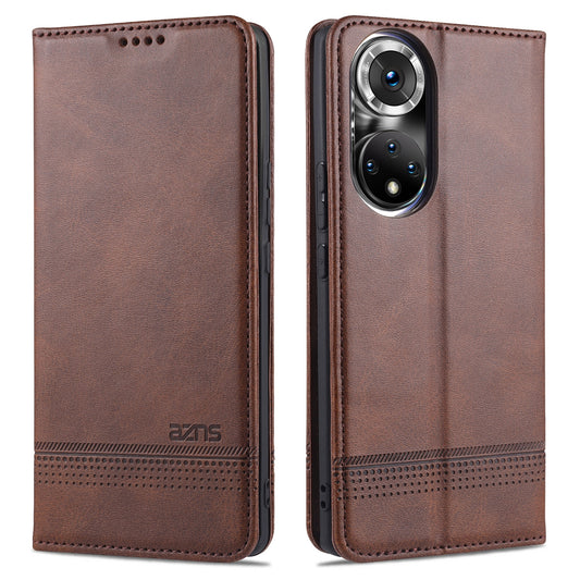 Honor 50 Leather Wallet Case with Card Holder & Magnetic Closure