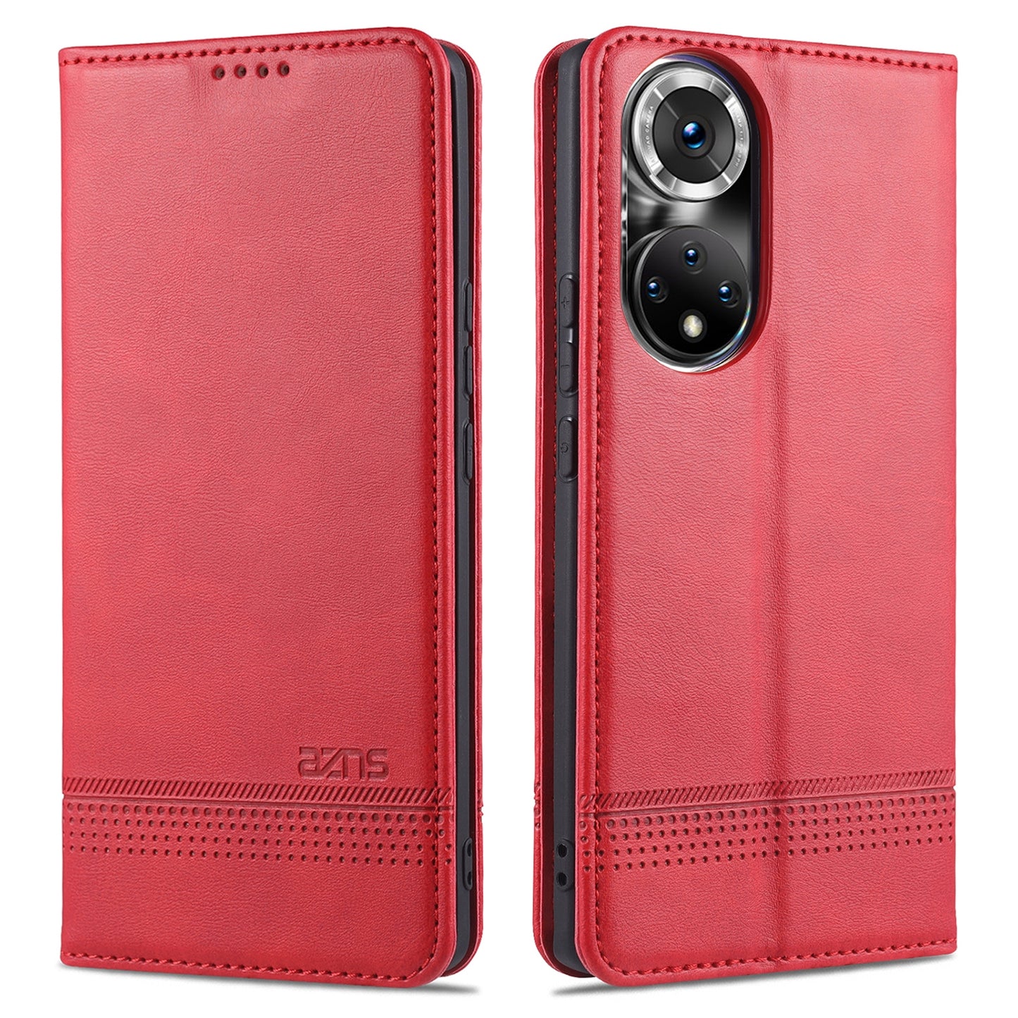 Honor 50 Leather Wallet Case with Card Holder & Magnetic Closure