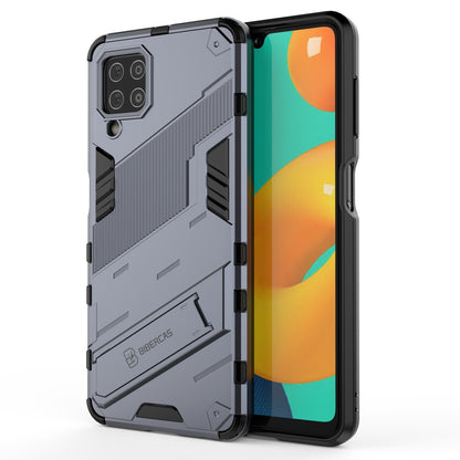 Samsung Galaxy M32 Shockproof Phone Case - Punk Armor 2-in-1 PC + TPU with Invisible Holder