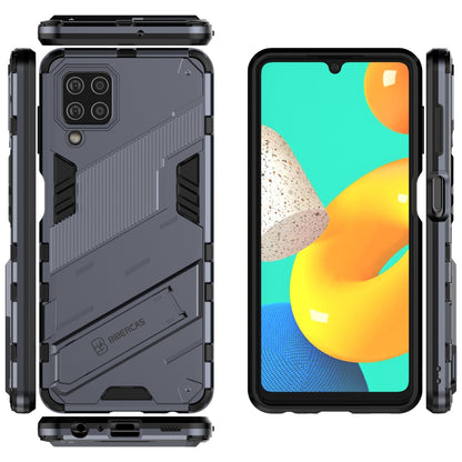 Samsung Galaxy M32 Shockproof Phone Case - Punk Armor 2-in-1 PC + TPU with Invisible Holder