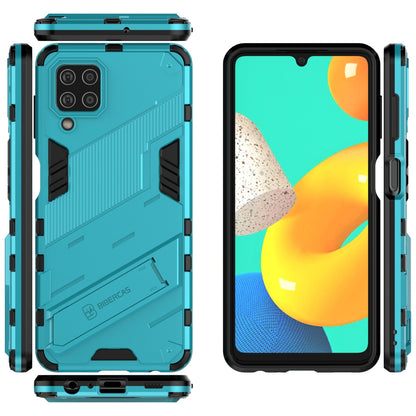 Samsung Galaxy M32 Shockproof Phone Case - Punk Armor 2-in-1 PC + TPU with Invisible Holder