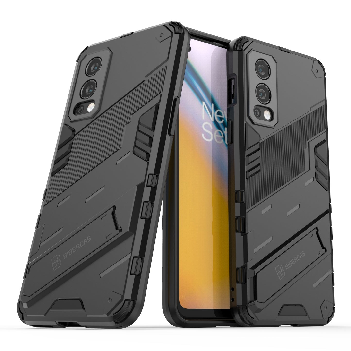 OnePlus Nord 2 5G Shockproof Phone Case - Punk Armor 2-in-1 PC + TPU with Invisible Holder